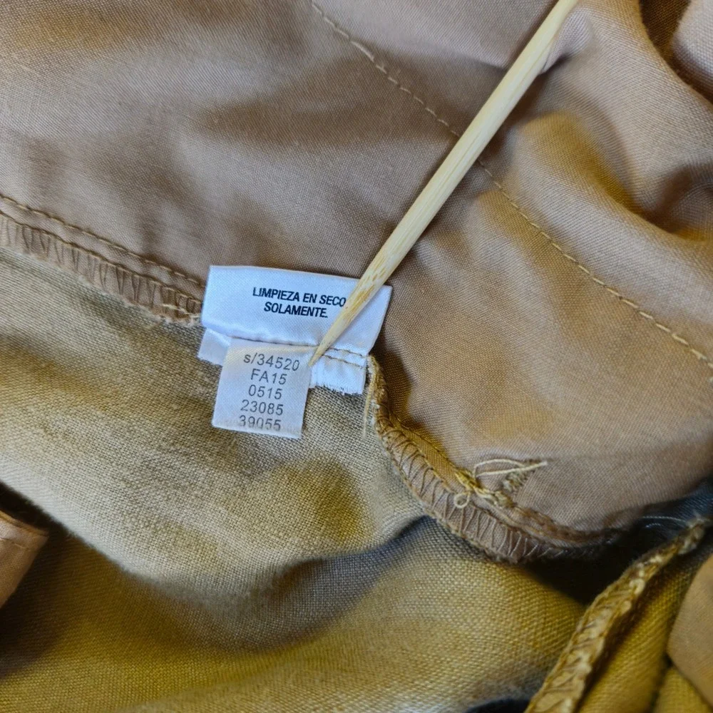 Tasso Elba ISLAND 38x32 Tan 100% Linen Straight Pants Beach Coastal Chic Lounge